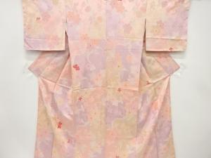 未使用品　花模様　小紋着物